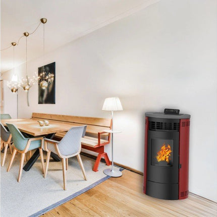 Sannover Luft-Pelletofen Flavia 15 kW Bordeaux