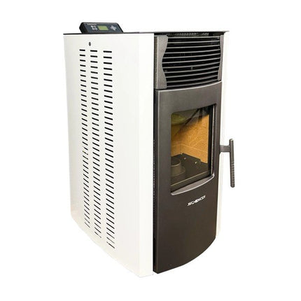 SCHENGER Pelletofen HP51 Weiß 8,8kW A+ Vollautomatisch WIFI+ECO+TIMER