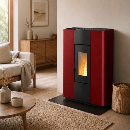 Freepoint Pelletofen Roxy Stand Stahl Bordeaux 7 kW