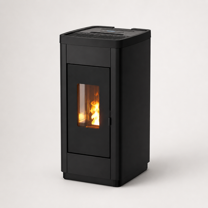 Freepoint Pelletofen LIFE Stahl Schwarz-Gold 8,5 kW