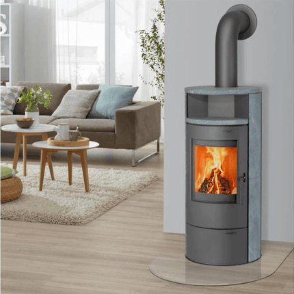 Thermia Kaminofen München V3 Gussgrau Speckstein Automatik 7 kW