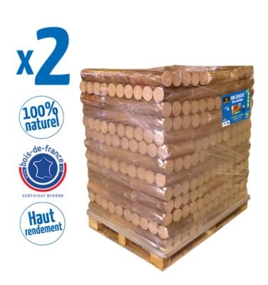 Woodstock Holzbriketts – 2 Paletten – je 104 Pakete mit 5 Briketts – gebrauchsfertig