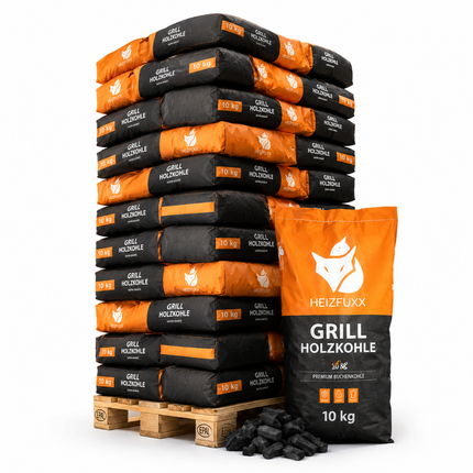 Heizfuxx Grillbriketts 10kg x 60 Sack 600kg Palette