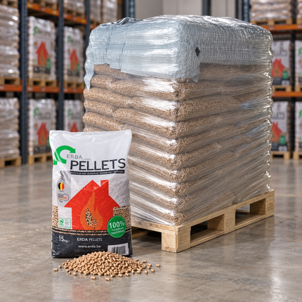 ERDA Holzpellets – 65 × 15 kg Palette (975 kg) – 100 % Nadelholz, ENplus A1