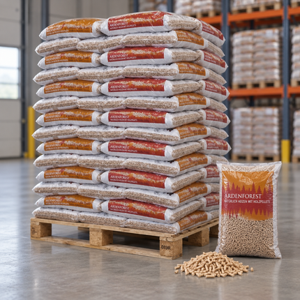 Ardenforest Holzpellets – 70 × 15 kg Palette – Nadel- und Laubholz, DINplus