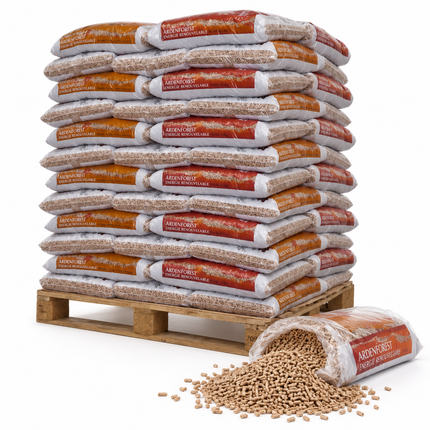 Ardenforest Holzpellets – 70 × 15 kg Palette – Nadel- und Laubholz, DINplus