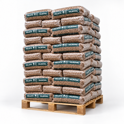 Valboval Holzpellets – 65 × 15 kg Palette (975 kg) – 100 % Nadelholz, DINplus