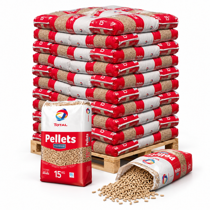TotalEnergies Premium Holzpellets – 66 × 15 kg Palette – DINplus