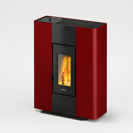Freepoint Pelletofen Roxy Stand Stahl Bordeaux 7 kW