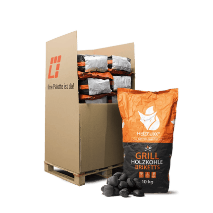 Heizfuxx Grillbriketts 10kg x 20 Sack 200kg Palette