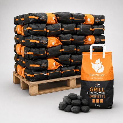 Heizfuxx Grillbriketts 5kg x 60 Sack 300kg 60er Palette