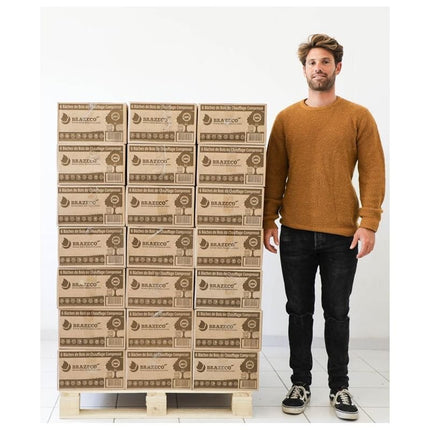 Premium-Holzbriketts – Palette mit 80 Kartons – 100 % Laubholz aus Eiche und Buche