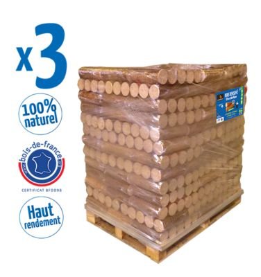 Woodstock Holzbriketts – 3 Paletten – je 104 Pakete mit 5 Briketts – gebrauchsfertig
