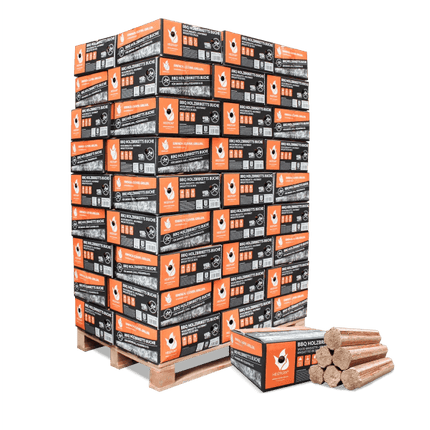 Heizfuxx BBQ-Buchenholzbriketts 18kg x 54 Gebinde 972kg Palette