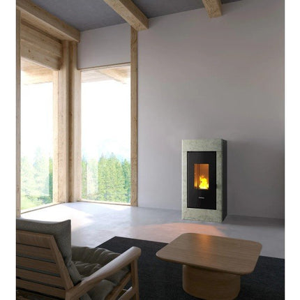 Freepoint Pelletofen Acce Stahl Naturstein 7 kW
