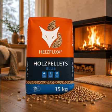 Heizfuxx Holzpellets Blue 15kg x 65 Sack 975kg Palette
