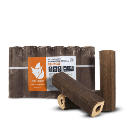 Heizfuxx PiniKay Octagon Holzbriketts Hartholz 10kg x 30 Gebinde 300kg Palette