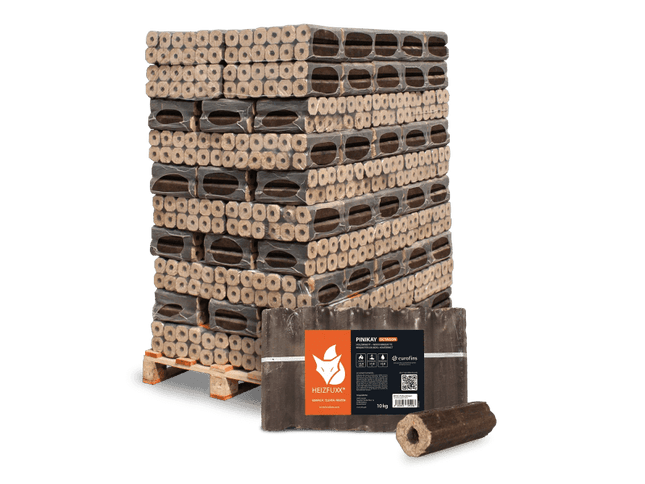 Heizfuxx PiniKay Octagon Holzbriketts Hartholz 10kg x 96 Gebinde 960kg Palette