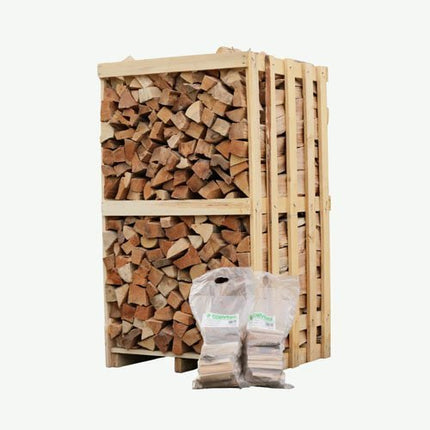 Kaminholz 45 cm – Mischung Hartholz (Eiche, Hainbuche, Buche, Esche) – 2 m³ – 2.6 Ster – luftgetrocknet