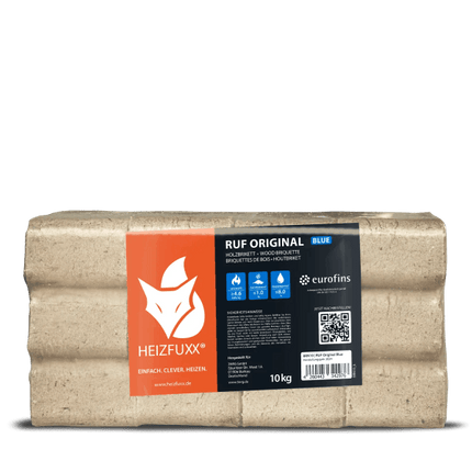 Heizfuxx RUF Original Blue Holzbriketts Nadelholz 10kg x 96 Gebinde 960kg Palette