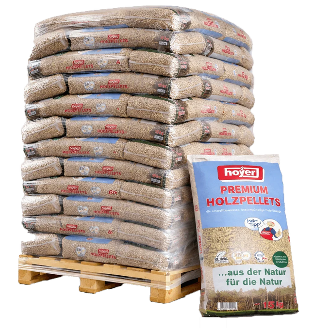 Hoyer Holzpellets ENplusA1 990kg 66 Saecke hoher Heizwert