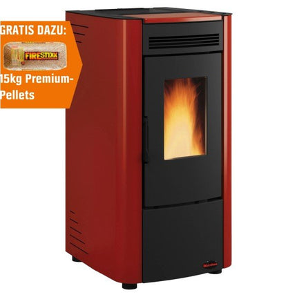 Firefix Pelletofen Ketty Stahl Schwarz-Bordeaux 6,3 kW