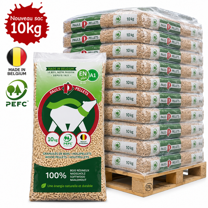 PAULS Holzpellets – 70 × 15 kg Palette (1050 kg) – 100 % Nadelholz, PEFC