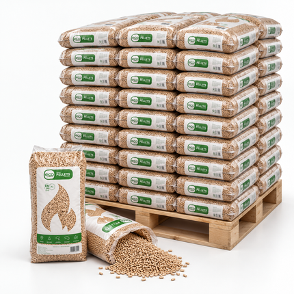 American Premium Holzpellets – 65 × 15 kg Palette – 100 % Nadelholz, ENplus A1