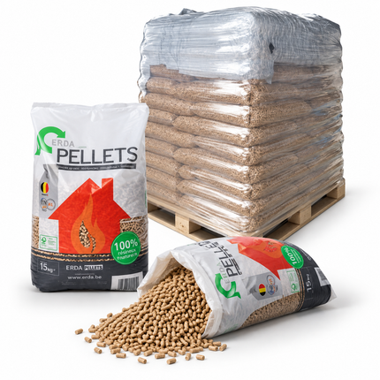 Piveteau Holzpellets – 66 × 15 kg Palette – 100 % Nadelholz