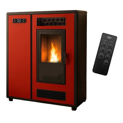 Sannover Luft-Pelletofen Slim Astral 12,2 kW Bordeaux