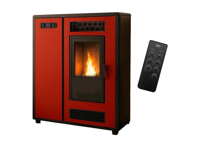 Sannover Luft-Pelletofen Slim Astral 12,2 kW Bordeaux